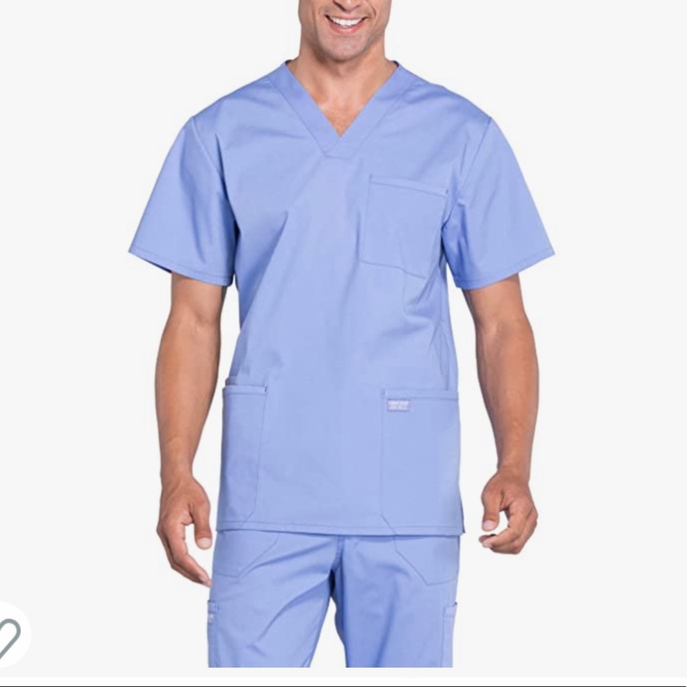 Cherokee Workwear Professionals Men Scrubs Top V-Neck 3x Tall NWT